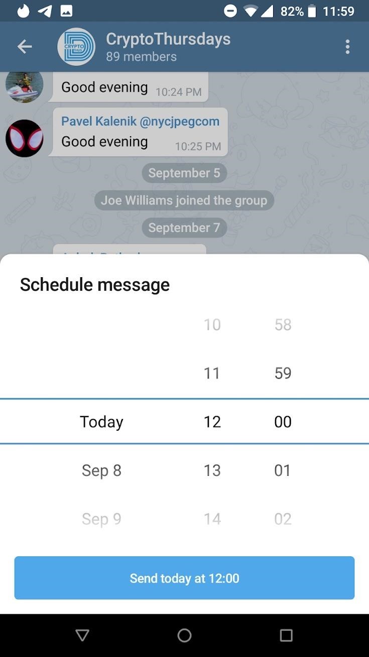 How to schedule a Text to Send Later in Telegram