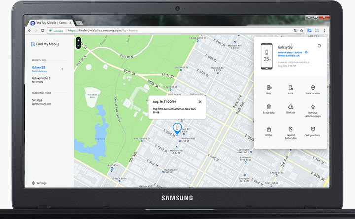 Samsung Find My Mobile on your Samsung device