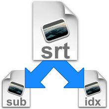 How to convert srt to sub and idx format