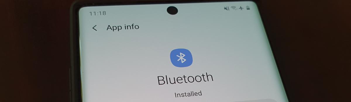 Galaxy S20 Bluetooth app page