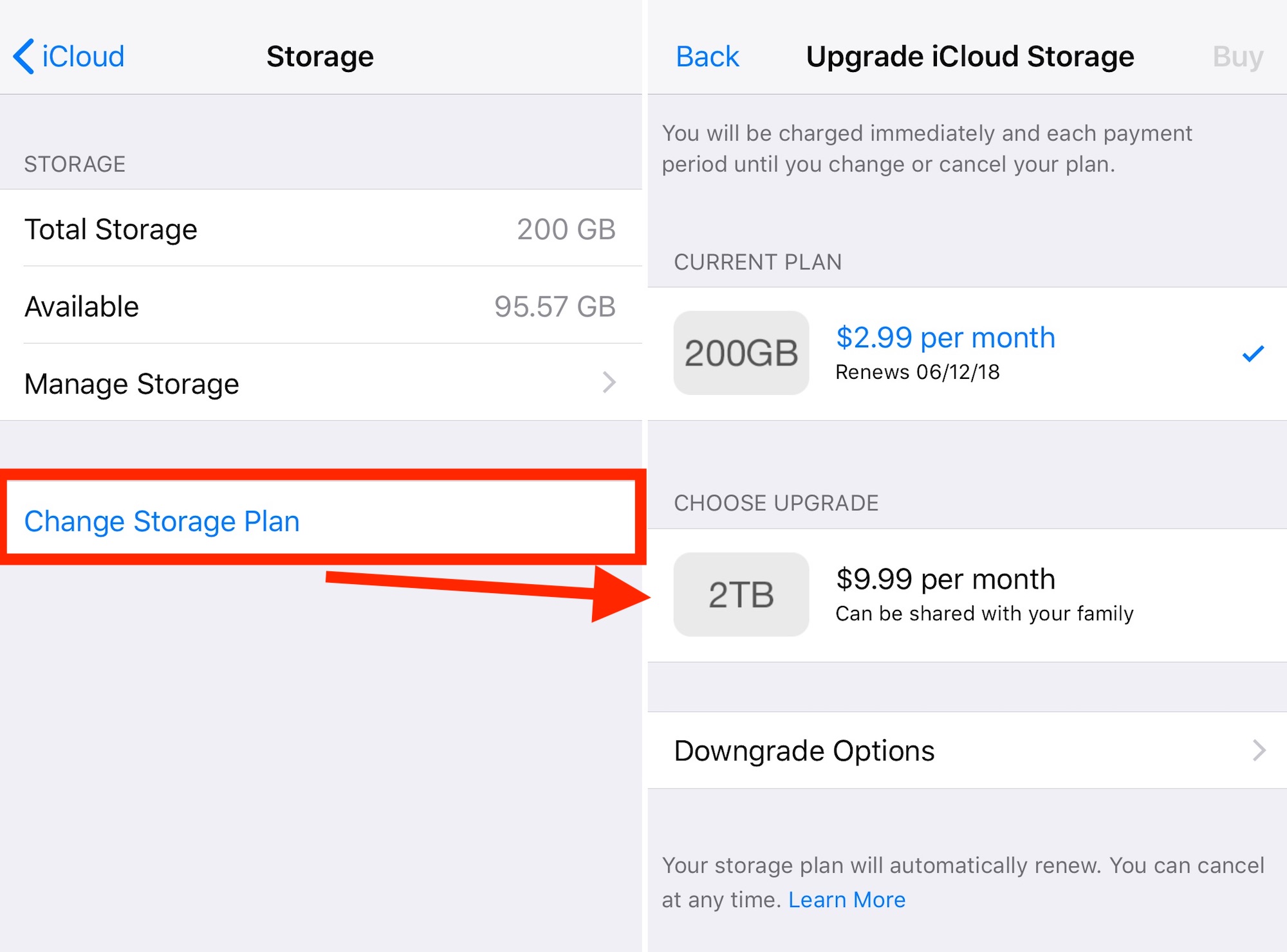 Can't Upgrade iCloud+ Storage Plan