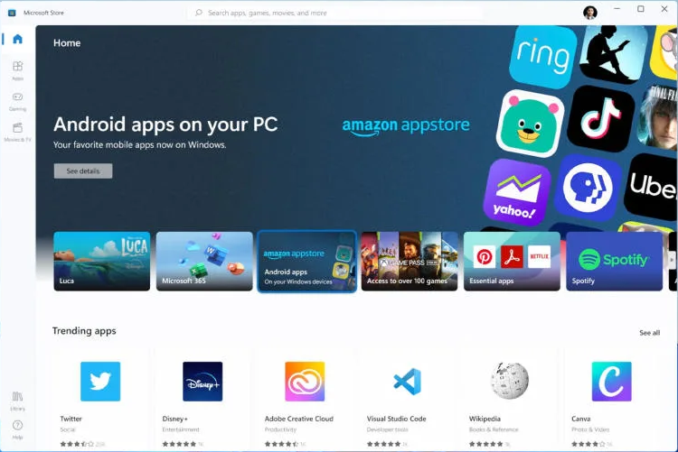 Android apps on Microsoft Windows 11